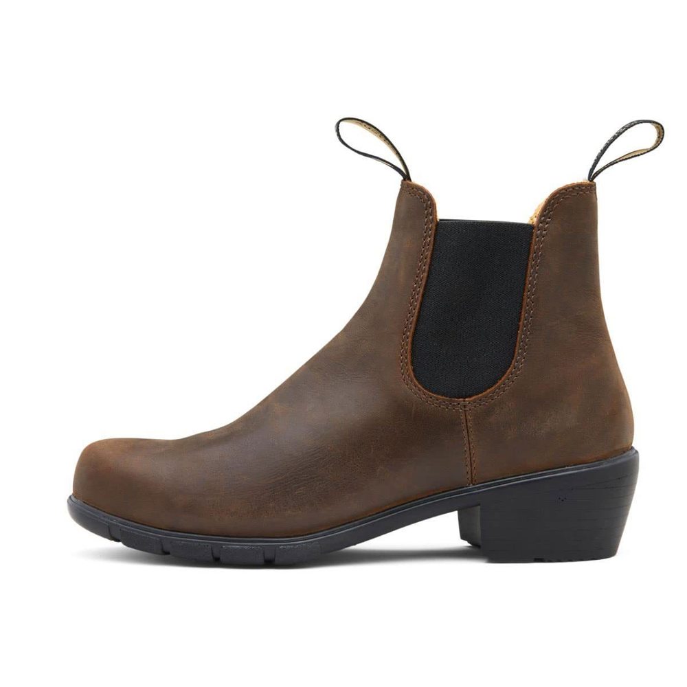 BLUNDSTONE BL1673 HEELED CHELSEA BOOT ANTIQUE BROWN AU 3.5 (US WOMEN'S 6.5) - Picture 3 of 6